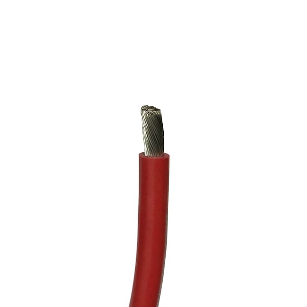 2 AWG Tinned Battery Cable, Tinned Copper Lead Wire with Red PVC, 120" Length